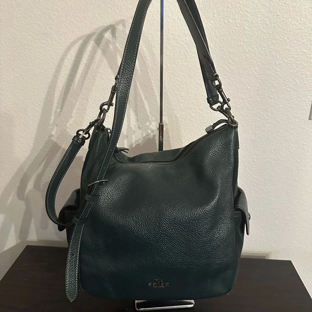 SOLD:  Coach Dark Teal Hobo Bag - Picture 10 of 11